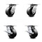 Service Caster 5 Inch Glass Filled Nylon Swivel Caster Set with Roller Bearings 2 Brakes SCC SCC-35S520-GFNR-2-SLB-2 - alternate 1